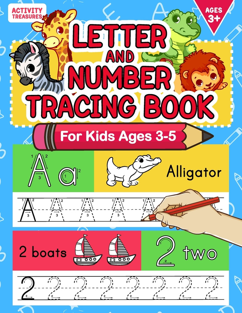 Book cover for Letter And Number Tracing Book For Kids Ages 3-5: A Fun Practice Workbook To Learn The Alphabet And Numbers From 0 To 30 For Preschoolers And Kinderga