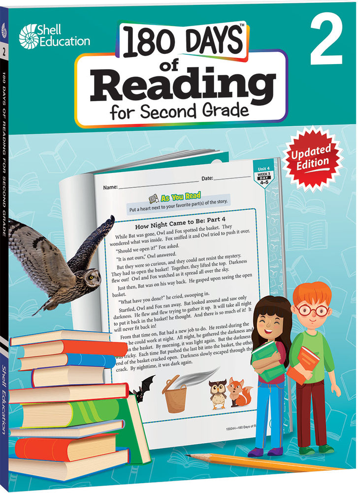Book cover for 180 Days of Reading for Second Grade: Practice, Assess, Diagnose