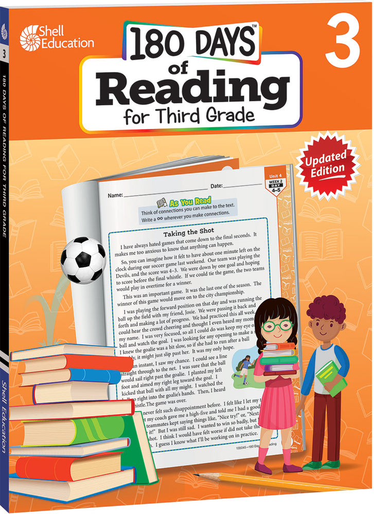 Book cover for 180 Days of Reading for Third Grade: Practice, Assess, Diagnose