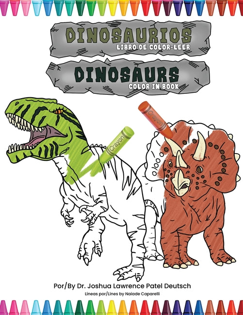 Book cover for Dinosaurios libro de color-leer: Dinosaurs color in book