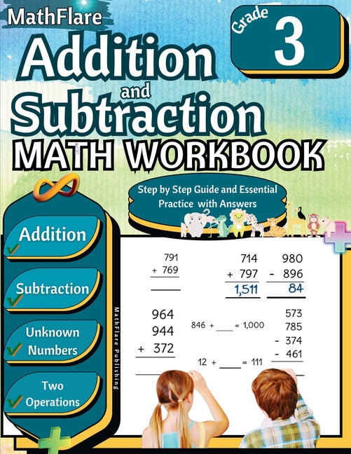 Book cover for Addition and Subtraction Math Workbook 3rd Grade: Addition and Subtraction Grade 3 with Regrouping Activities