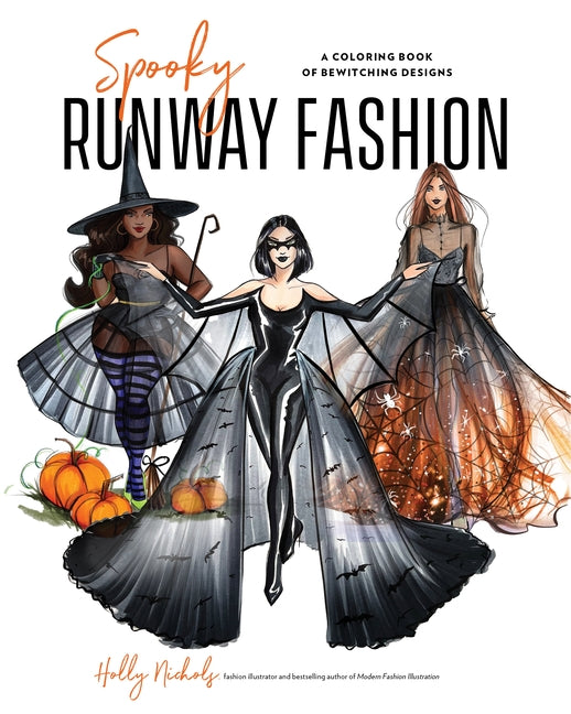 Book cover for Spooky Runway Fashion: A Coloring Book of Bewitching Designs