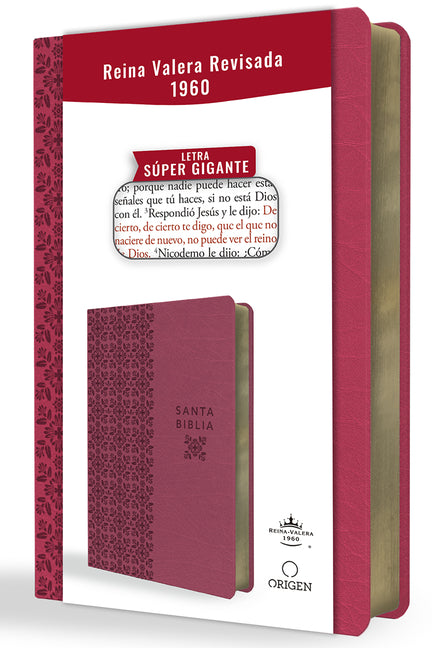 Book cover for Biblia Reina Valera Revisada 1960 Letra Súper Gigante, Símil Piel Fucsia Rosada / Spanish Bible Rvr 1960 Super Giant Print, Fuchsia Pink Leathersoft