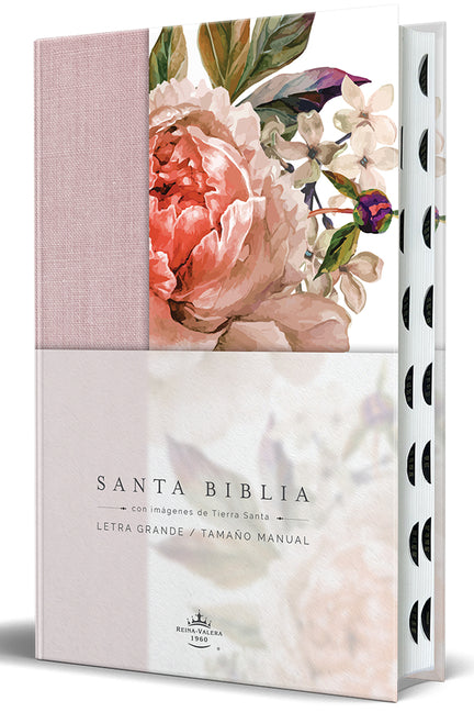 Book cover for Biblia Reina Valera 1960 Letra Grande. Tela Rosada Con Flores, Manual Con Índice / Spanish Bible Rvr 1960, Large Print, Pink Floral Cloth with Index