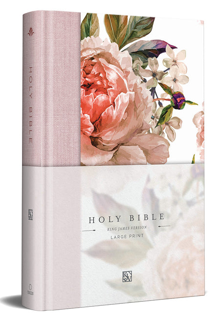 Book cover for KJV Holy Bible, Large Print Medium Format, Pink Cloth Hardcover W/Ribbon Marker, Red Letter