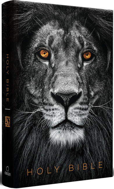Book cover for KJV Holy Bible, Large Print, Handy Size Format, Hardcover, Lion of Judah, Ribbon Marker, and Red Letter