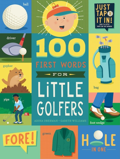 Book cover for 100 First Words for Little Golfers: A Parody Primer for the Course