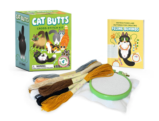 Book cover for Cat Butts Cross-Stitch Kit: Includes 4 Patterns