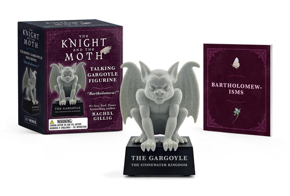 Book cover for Knight and the Moth Talking Gargoyle Figurine: Bartholomew! (from the Stonewater Kingdom Duology by Rachel Gillig) [With Battery]