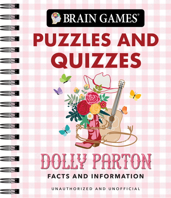 Book cover for Brain Games - Puzzles and Quizzes: Dolly Parton Facts and Information