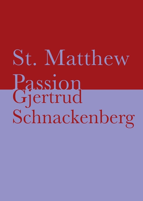 Book cover for St. Matthew Passion